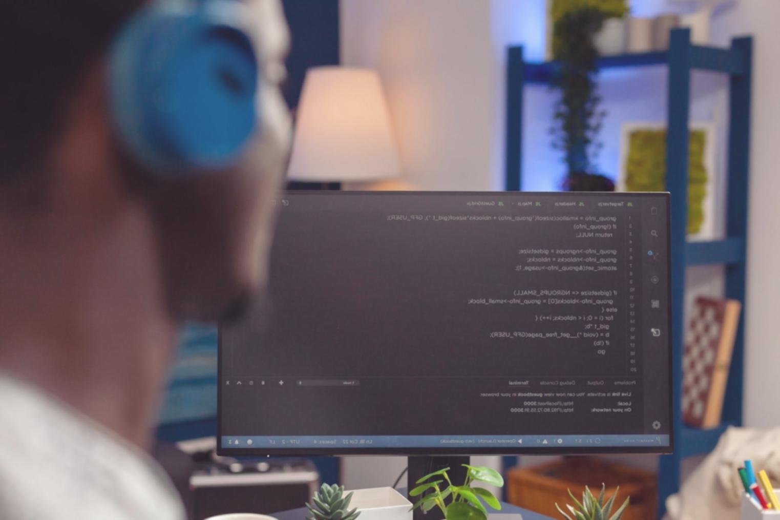 Code editor showing Solidity smart contract with advanced security patterns